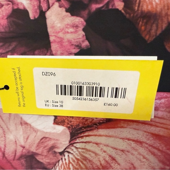 Karen Millen Midi Sheath Dress Women US 6 Sleeveless Black Floral NEW 1476 - Picture 7 of 8